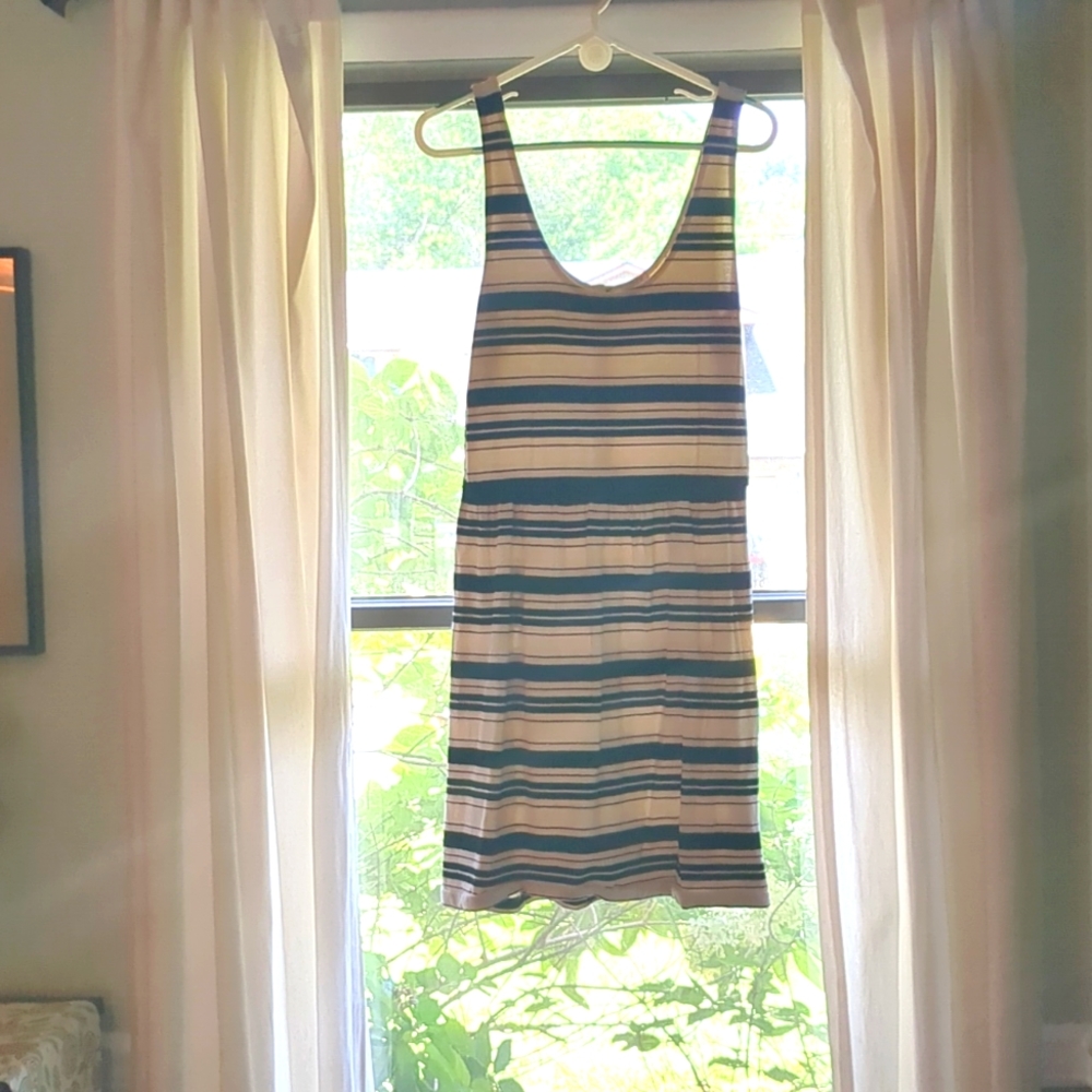 J CREW Sleeveless Black & White Scoop Neck Dress - Medium EUC